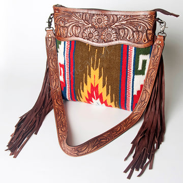 American Darling Signature Crossbody Hand Tooled Saddle Blanket Genuine Leather women bag western handbag purse